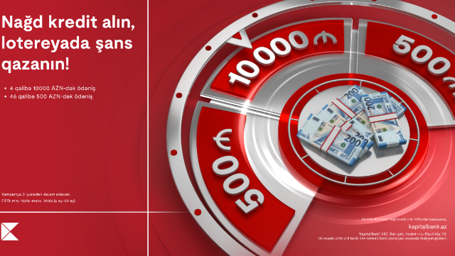 Kapital Bankdan mükafatlarla dolu “50 gün 50 hədiyyə” lotereyası